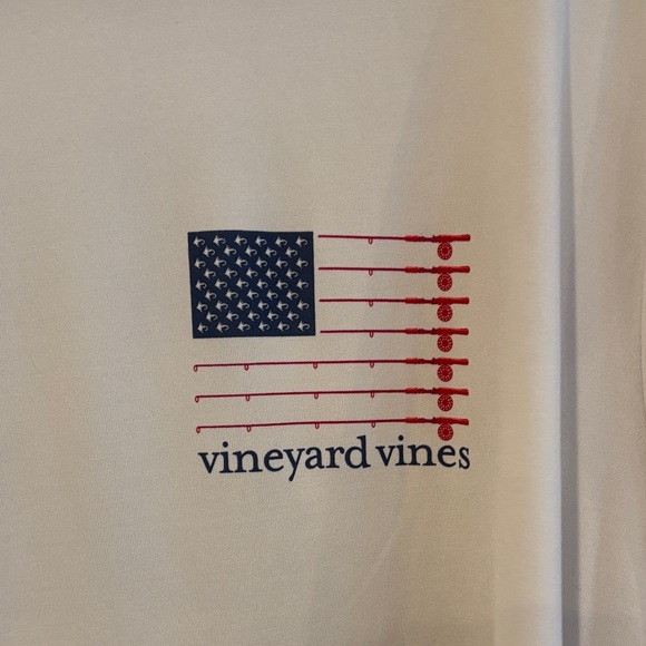 Men’s Vineyard Vines White Performance Long Sleeve Fishing Graphic Shirt - Picture 3 of 5